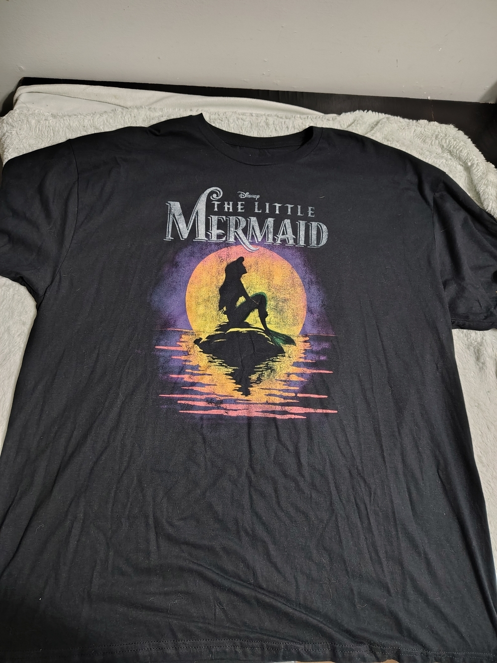 Disney Black The Little Mermaid Sunset Graphic Tee